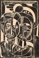 David Driskell Two Faces I Lithograph, Signed Edition - Sold for $1,375 on 10-10-2020 (Lot 343).jpg